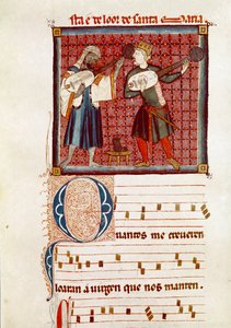 Biri Mağribi, diğeri İspanyol Hıristiyan iki müzisyen, Saint Mary Şarkısı