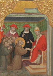 Aziz Francis, Papa'nın huzurunda Fransisken Kuralının Onayı, 13901400. by Spinello Aretino