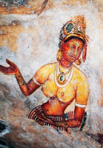 Sigiriya Bakireleri, fresk, Sigiriya arkeolojik sit alanı (Unesco Dünya Mirası Listesi)
