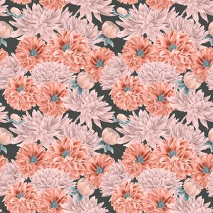 Dahlia kahraman deseni colorway 1, 2020 (grafit kalem ve dijital) by Stacy Hsu