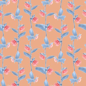 Dahlia koordinat deseni colorway 2, 2020 (grafit kalem ve dijital) by Stacy Hsu