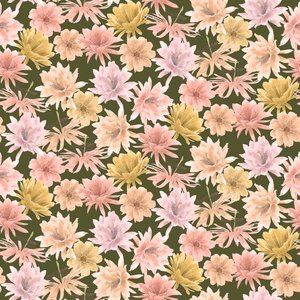 Mojave Desert Blooms deseni, 2021 (grafit kalem ve dijital) by Stacy Hsu