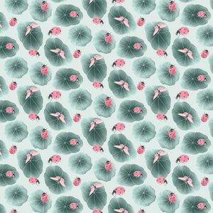 Nasturtium koordinat deseni colorway 1, 2020 (grafit kalem ve dijital) by Stacy Hsu