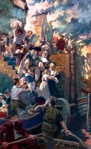 Büyük Londra Yangını (renkli taş baskı) by Stanhope Alexander (after) Forbes