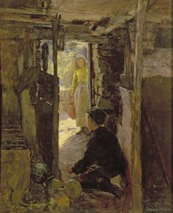 Kulübe Kapısında by Stanhope Alexander Forbes