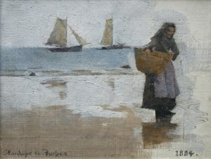 Sahilde Balıkçı Kadın by Stanhope Alexander Forbes