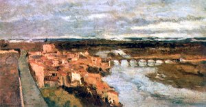 Köy ve Köprü ile Manzara, c1855-1892 by Stanislas Lepine