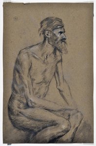Oturan Adam Çalışması (çizim)
