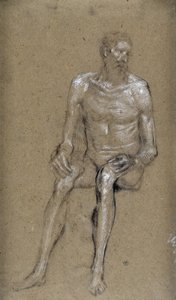 Oturan Adam Çalışması (çizim)