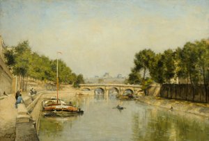 İlkbaharda Seine Kıyıları (tuval üzerine yağlı boya) by Stanislas Victor Edouard Lepine
