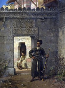 "Les gardes tcherkesses" (Çerkes Muhafızlar) penture de Stanislav Khlebovsky (Khlebovski) (1835-1884) - 1880 - Tuval üzerine yağlıboya Dim 55,5x41,2 cm Özel Koleksiyon by Stanislaus von Chlebowski