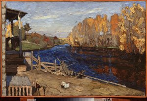 Sonbahar. Boyama Stanislav Yulianovich Zhukovsky (Zhukovsky) (1873-1944), tuval üzerine yağlı boya