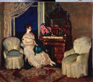 Odada - Stanislav Yulianovich Zhukovsky'nin (Zhukovsky) (1873-1944) tablosu, tuval üzerine yağlı boya by Stanislav Joulianovitch Joukovski