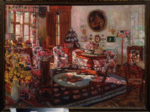 Brasovo malikanesinin içi. Boyama Stanislav Yulianovich Zhukovsky (Joukovski) (1873-1944), tuval üzerine yağlı boya by Stanislav Joulianovitch Joukovski