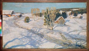 Mavi kar. Stanislav Yulianovich Zhukovsky (Zhukovsky) (1873-1944) tarafından tablo, tuval üzerine yağlı boya