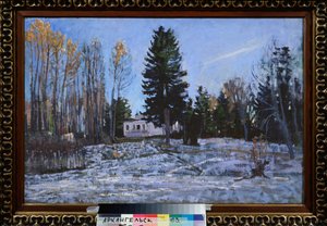 Eski bir ülke mülkü. Stanislav Yulianovich Zhukovsky (Zhukovsky) (1873-1944) tarafından tablo, tuval üzerine yağlı boya