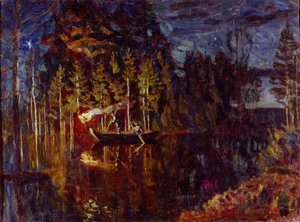 İlkbaharda gece mızrak balıkçılığı, 1916 by Stanislav Julianovic Zukovskij