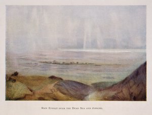 rain falling over Jericho and the Dead Sea, in Palestine 1906