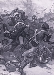 Inkerman: 55. (2. Sınır) Alay Ruslara hücum ediyor, İngiliz Kara ve Deniz Savaşlarından bir çizim, 1915 by Stanley L. Wood