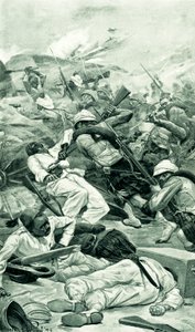 Tel el Kebir savaşında bir tabyaya hücum eden yaylalılar by Stanley L. Wood