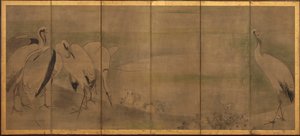 Turnalar ve krizantemler, Momoyama veya Edo dönemi, 1568-1868.
