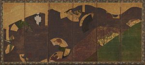 Sarmaşık sarmaşıkları, köprüler ve yüzen yelpazeler, Momoyama veya Edo dönemi, 17. yüzyılın başları.