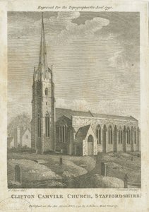 Clifton Campville Kilisesi: gravür, nd [1790] by Stebbing Shaw