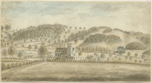 Colwich Kilisesi ve Oakedge Evi: sulu boya, nd [1762-1802] (resim) by Stebbing Shaw