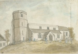 Dilhorne Kilisesi: sulu boya, nd [1762-1802] (resim) by Stebbing Shaw