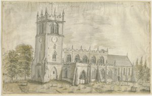Eccleshall Kilisesi: sulu boya, nd [1762-1802] by Stebbing Shaw