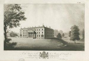 Fisherwick Hall: aquatint gravür, nd [c 1797] (baskı) by Stebbing Shaw