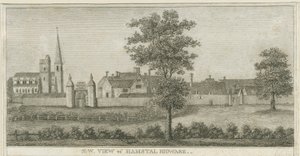 Hamstall Ridware - Kilise ve Malikane: gravür, nd [1762-1802] (baskı) by Stebbing Shaw
