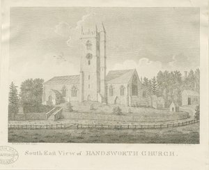 Handsworth Kilisesi: gravür by Stebbing Shaw