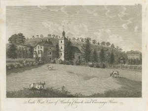 Himley Kilisesi ve Parsonage: gravür, nd [1762-1798] (baskı) by Stebbing Shaw