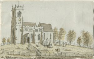 Kings Bromley Kilisesi: sulu boya ve [c 1796] by Stebbing Shaw