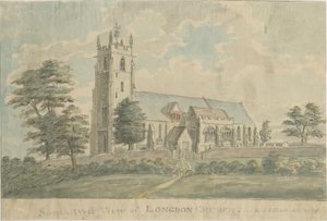 Longdon Kilisesi: sulu boya, 1795/6 by Stebbing Shaw