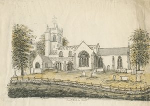 Madeley Kilisesi: sulu boya çizimi, nd [1762-1802] by Stebbing Shaw