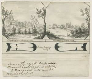 Mavesyn Ridware - Blythbury Manastırı Sitesi: Hint mürekkebi çizimi, 1795 by Stebbing Shaw