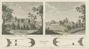 Mavesyn Ridware Hall - Gatehouse: gravür, 1785 by Stebbing Shaw