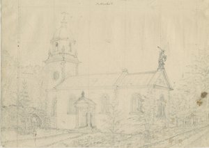 Patshull Kilisesi: karakalem, nd [1762-1802] by Stebbing Shaw