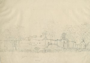Rushall Kalesi/Salon: karakalem, nd [1762-1802] (çizim) by Stebbing Shaw