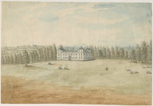 Sandwell Park - Salon: sulu boya, nd [1762-1798] by Stebbing Shaw