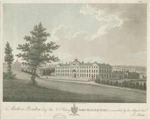 Soho Fabrikası: renkli aquatint gravür, nd [c 1798] (baskı) by Stebbing Shaw