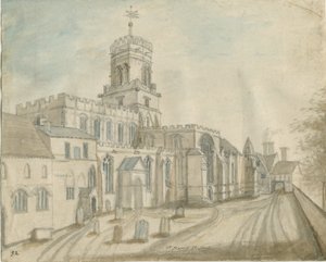 Stafford - St. Mary Kilisesi: sulu boya ve [c 1790] (resim)