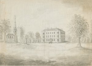 Thorpe Constantine Kilisesi ve Salonu: kurşun kalem ve yıkama çizimi, nd [1762-1802] by Stebbing Shaw