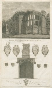 Tixall Salonu - Gotik Pencere ve Hanedan Eski Eserler: gravür, nd [1762-1802] (baskı) by Stebbing Shaw