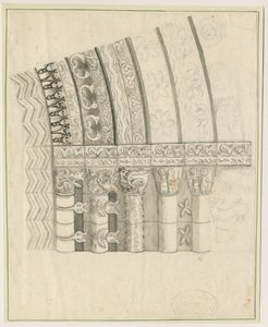 Tutbury Manastırı Kilisesi - Batı Kapısı: kalem ve sepya çizimi, nd [1762-1802] by Stebbing Shaw