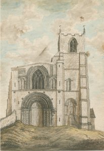 Tutbury Manastırı Kilisesi: sulu boya, nd [1762-1802] by Stebbing Shaw