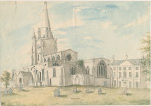 Uttoxeter Kilisesi [Eski]: sulu boya, nd [1794] by Stebbing Shaw