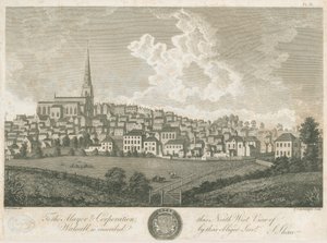 Walsall Town - Kuzey Batı Görünümü: gravür, nd [c 1798] by Stebbing Shaw